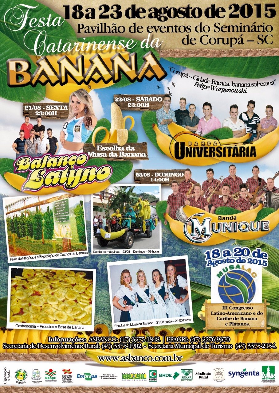 Read more about the article Congresso Latino e Festa Catarinense da Banana em Corupá