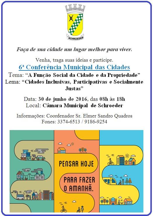 You are currently viewing Conferência Municipal da Cidade acontece nesta quinta-feira