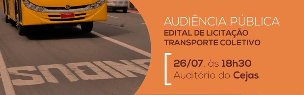 You are currently viewing Minuta do edital de licitação do transporte coletivo será apresentada em audiência pública hoje (26)