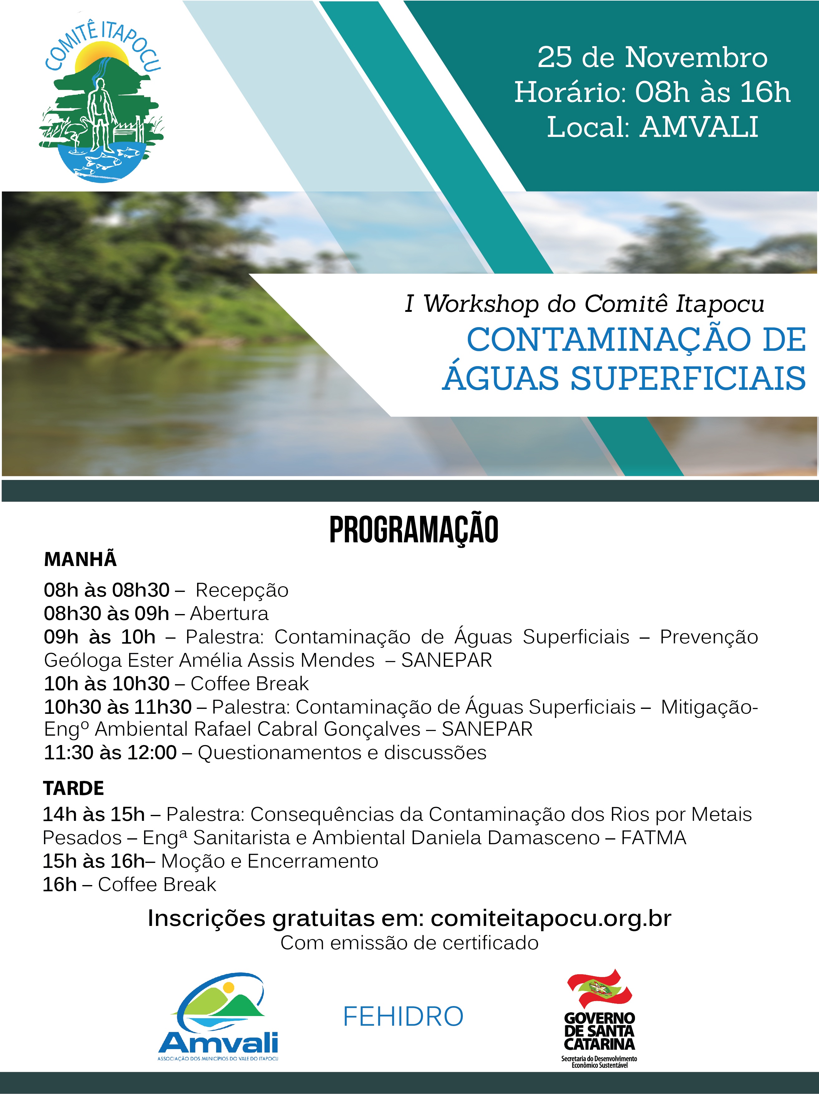 Read more about the article Contaminação de Águas Superficiais é tema de Workshop