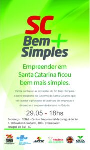 Read more about the article Evento sobre “SC Bem Mais Simples” ocorre segunda-feira em Jaraguá do Sul