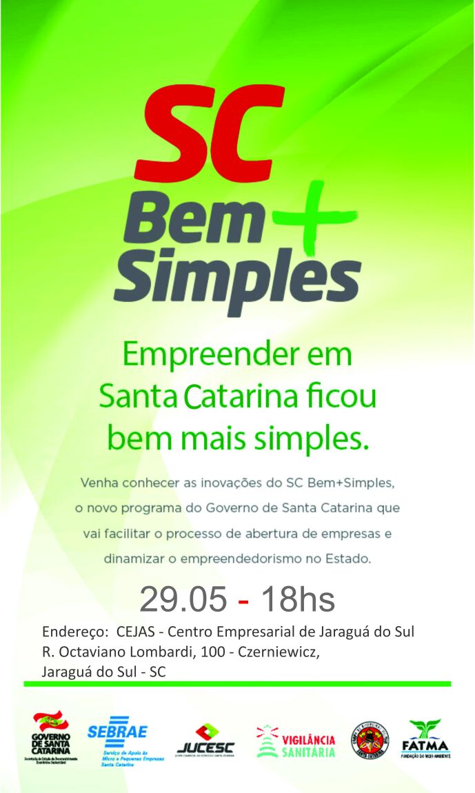 You are currently viewing Evento sobre “SC Bem Mais Simples” ocorre segunda-feira em Jaraguá do Sul