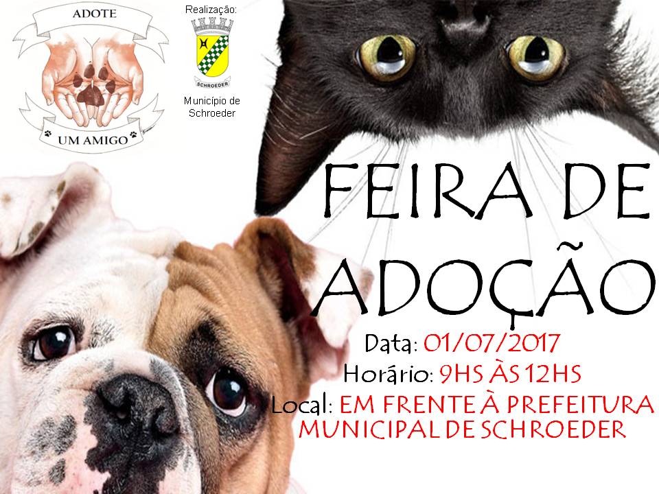 Read more about the article Prefeitura de Schroeder promove feira de adoção neste sábado (1)