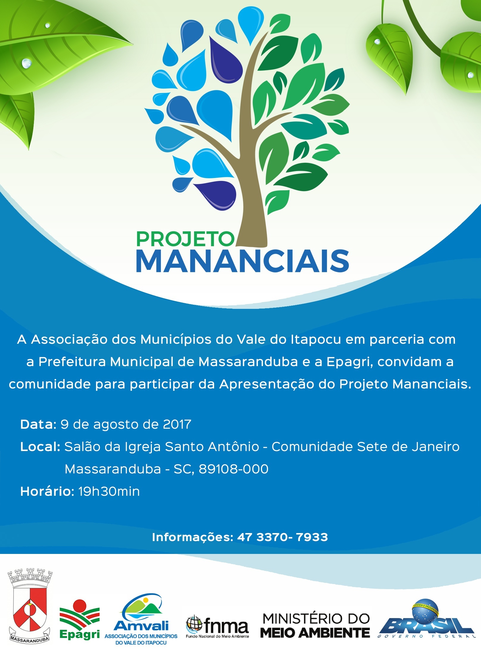 Read more about the article Apresentação do Projeto Mananciais em Massaranduba acontece em agosto