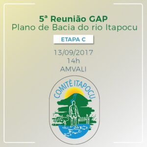 Read more about the article Hoje acontece a 5ª Reunião do GAP Plano de Bacia do Rio Itapocu