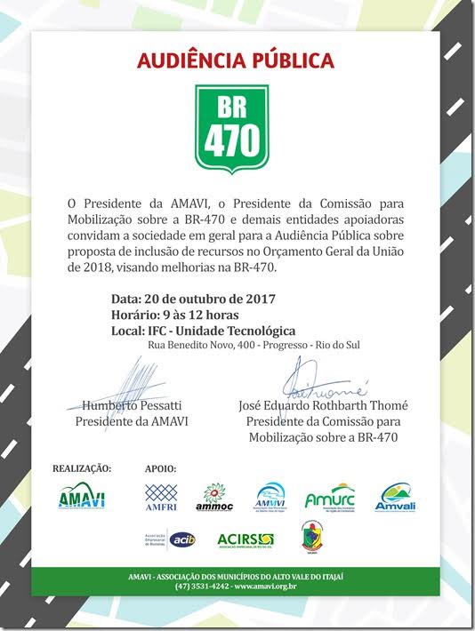 Read more about the article AMAVI realiza Audiência Pública da BR – 470