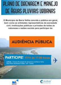 Read more about the article Audiência Pública sobre a elaboração do PMDMAP (Plano Municipal de drenagem e manejo de águas pluviais)