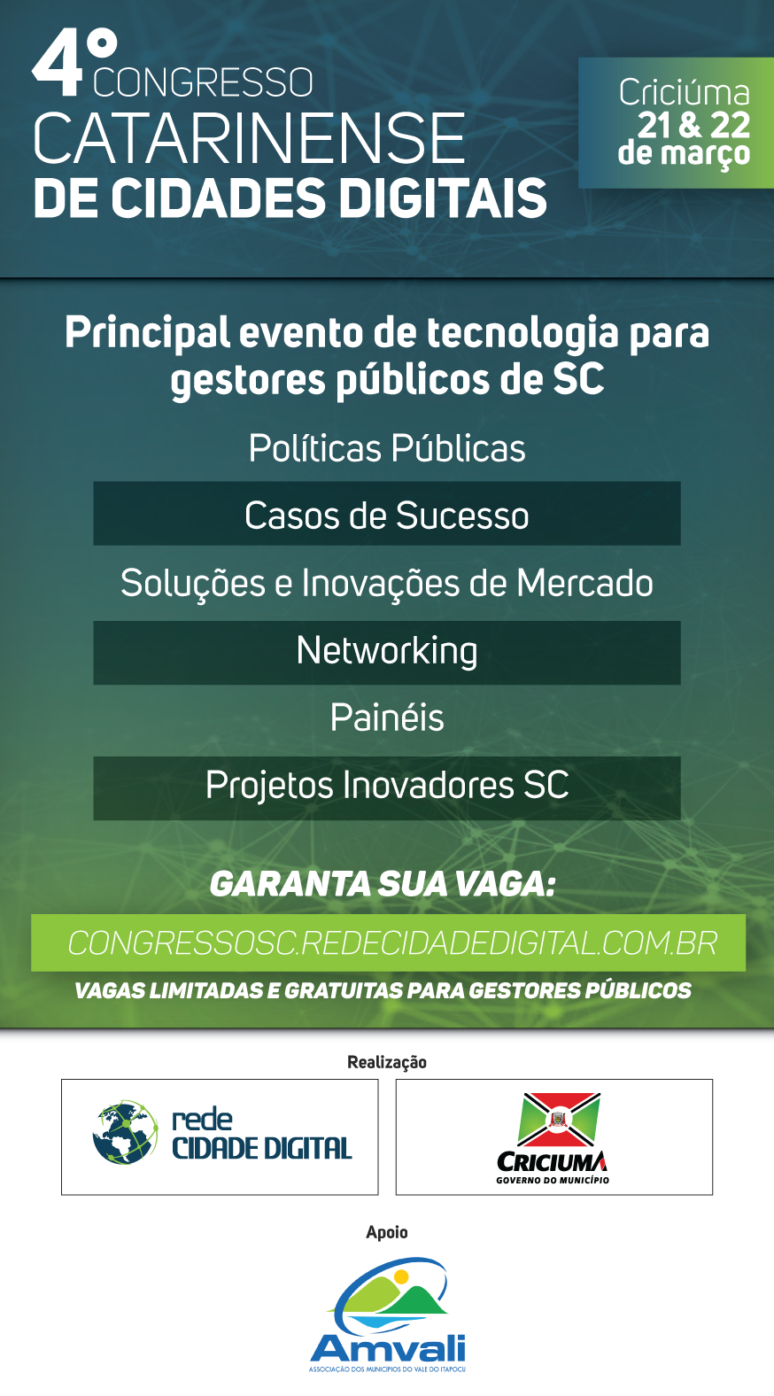 Read more about the article 4º Congresso Catarinense de Cidades Digitais