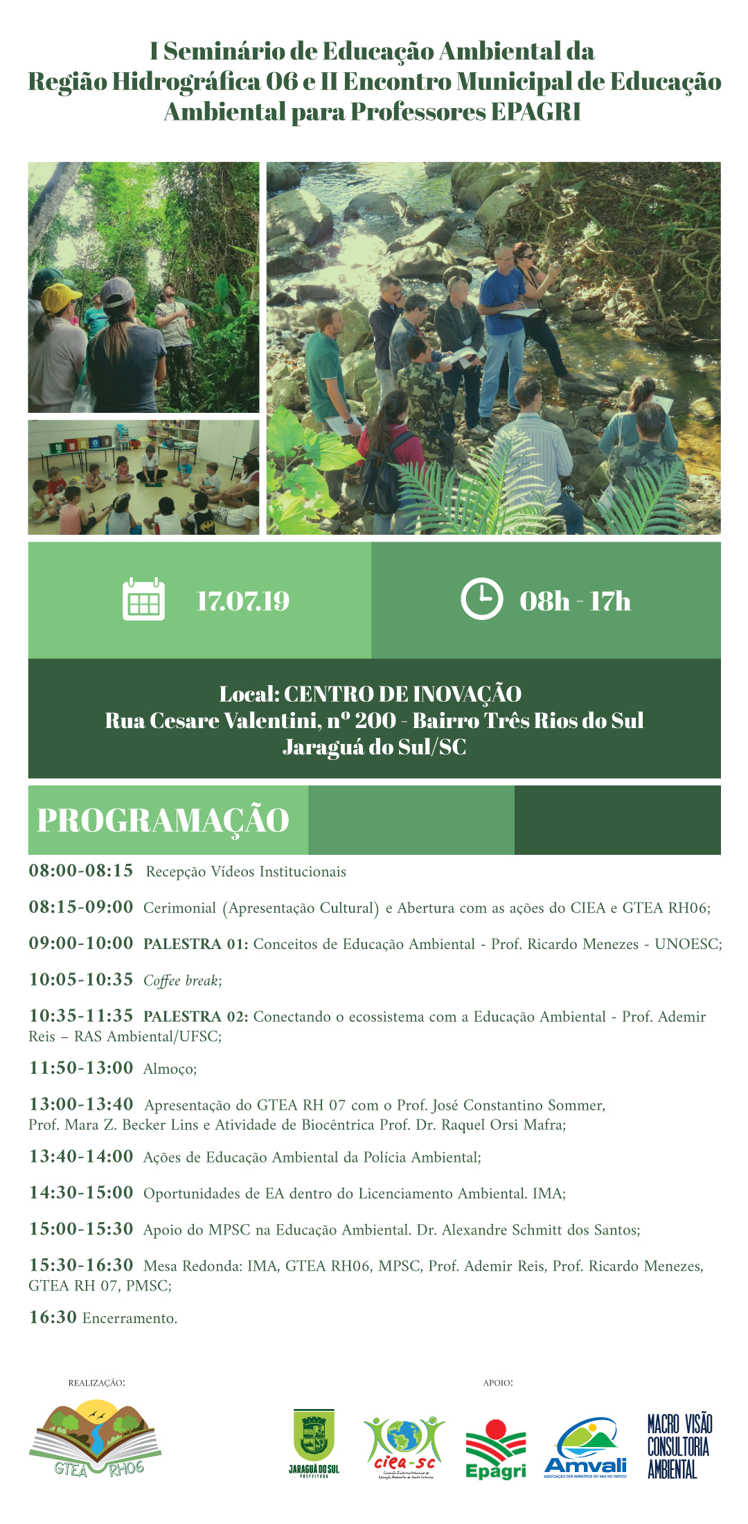 Read more about the article 1º Seminário de Educação Ambiental da Região Hidrográfica 06 será na próxima quarta-feira (17/7)