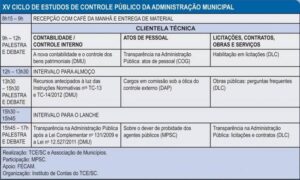 Read more about the article XV Ciclo de Estudos de Controle Público da Administração Municipal