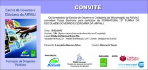 Read more about the article Formatura dos alunos da Escola de Governo e Cidadania da AMVALI será dia 12