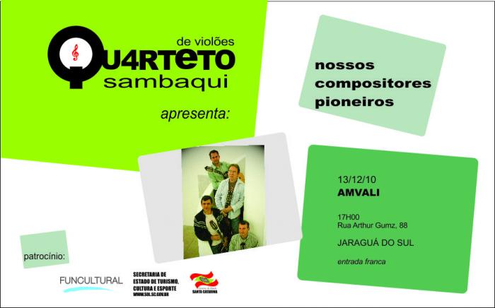 You are currently viewing Quarteto Sambaqui de Violões apresenta: Nossos Compositores Pioneiros