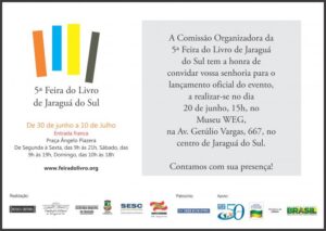 Read more about the article 5ª Feira do Livro de Jaraguá do Sul será lançada hoje