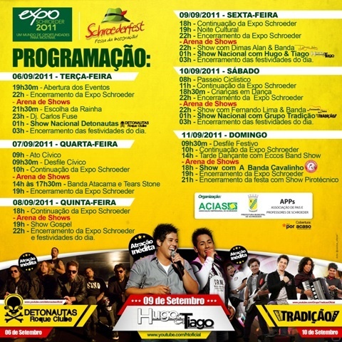 You are currently viewing Programação Expo Schroeder e Schroeder Fest