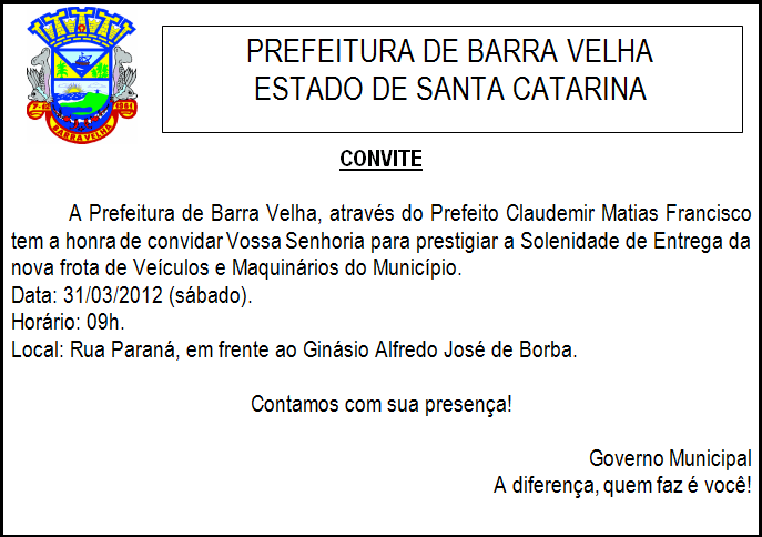 Read more about the article Solenidade de entrega da nova frota de veículos e maquinários da Prefeitura de Barra Velha