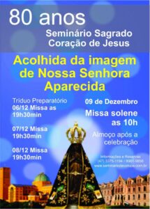 Read more about the article Seminário de Corupá recebe réplica da imagem de Nossa Senhora Aparecida neste domingo (9)