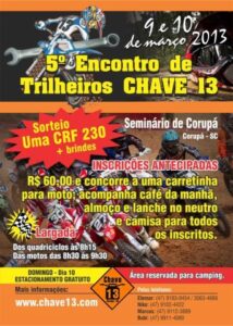 Read more about the article 5º Encontro de Trilheiros Chave 13 será nos dias 9 e 10 de março