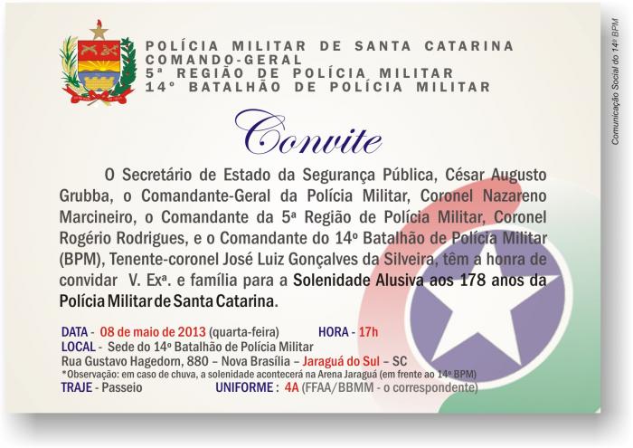 You are currently viewing Polícia Militar de Santa Catarina comemora 178 anos