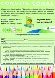 Read more about the article CONAE municipal será dia 22