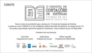 Read more about the article II Circuito de Contação de Histórias inicia na quinta-feira (15)