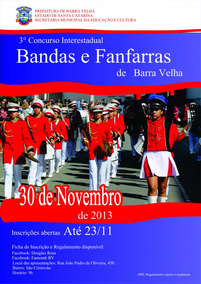 You are currently viewing Concurso de bandas e fanfarras segue com inscrições abertas até dia 23 de novembro