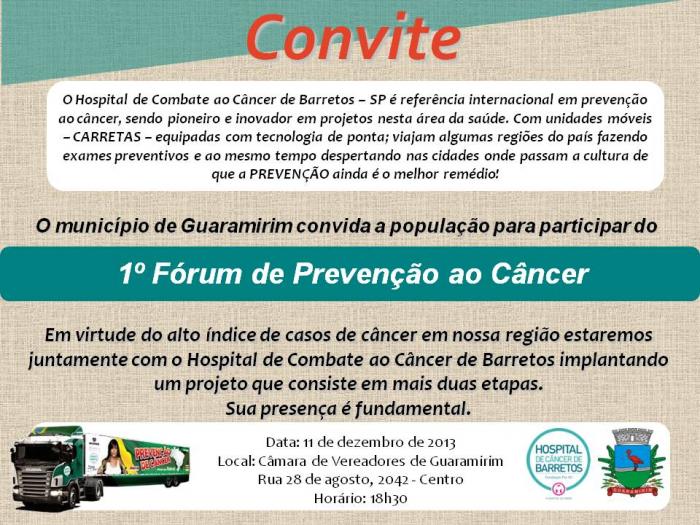 You are currently viewing 1º Fórum de Prevenção do Câncer em Guaramirim