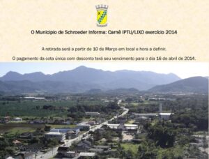 Read more about the article Schroeder: Carnê IPTU/LIXO Exercício 2014