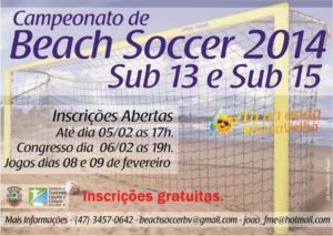 Read more about the article Disputas do Beach Soccer Categoria Sub 13 e Sub 15 em Barra Velha