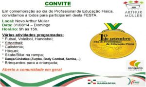 Read more about the article Jaraguá do Sul – Convite evento alusivo ao Dia do Profissional de Educação Física