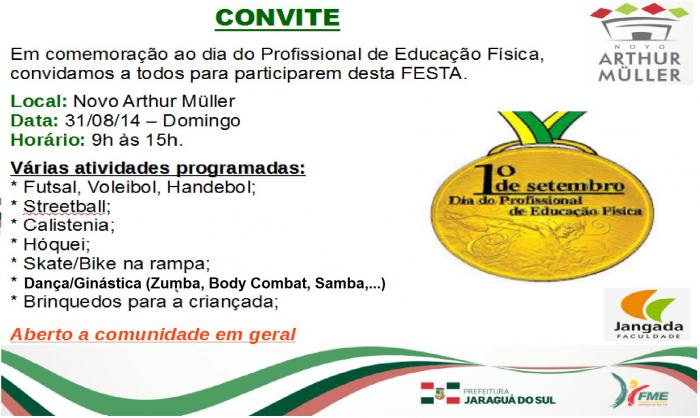 You are currently viewing Jaraguá do Sul – Convite evento alusivo ao Dia do Profissional de Educação Física